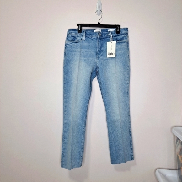 FRAME le high straight high rise jeans kerwin wash 32 NWT - Picture 2 of 6